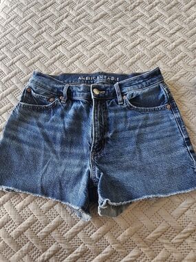 American Eagle Outfitters Women's High-Rise Denim Shorts - Blue